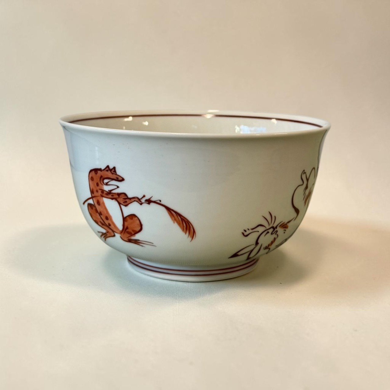赤繪兔蛙紋抹茶碗